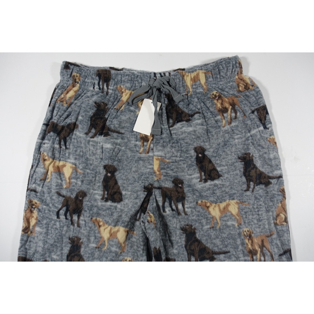 Cuddl Duds Sleep Pants Men 4XB Labradors Dogs Microfleece Cozy Pajama Gray - Picture 5 of 6